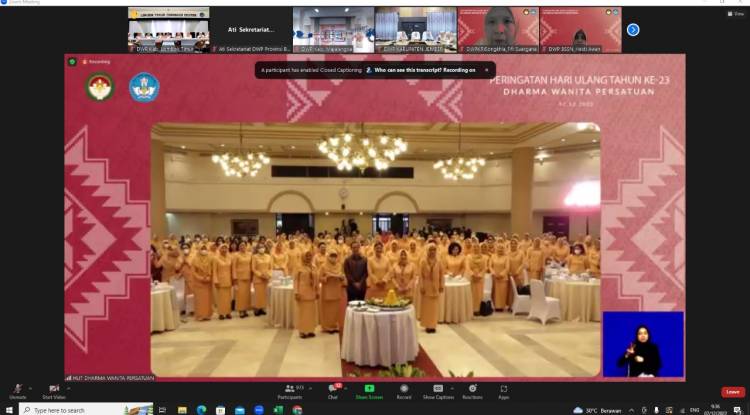 DWP Provinsi Banten Ikuti Peringatan HUT Ke-23 Dharma Wanita Persatuan
